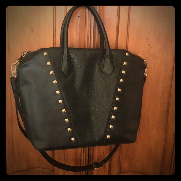 H&M Bags Hm Faux Leather Gold Studded Luxury Shoulder Bag Poshmark